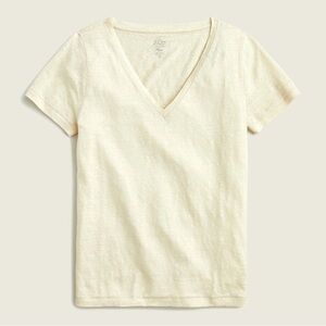 J-Crew Women's Cream V-Neck T-Shirts